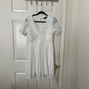 Lulu’s Angel in Disguise White Lace Skater Dress